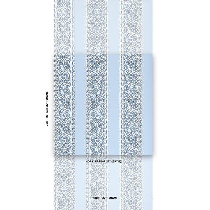 Schumacher Jasmine Indigo Wallpaper 5014340