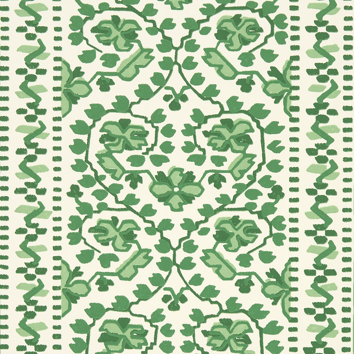 Schumacher Jasmine Leaf Green Wallpaper Sample 5014341