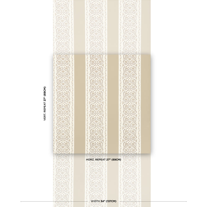 Schumacher Jasmine Neutral Wallpaper Sample 5014342