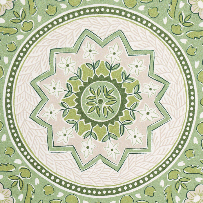 Schumacher Montecito Medallion Leaf Green Wallpaper 5014361