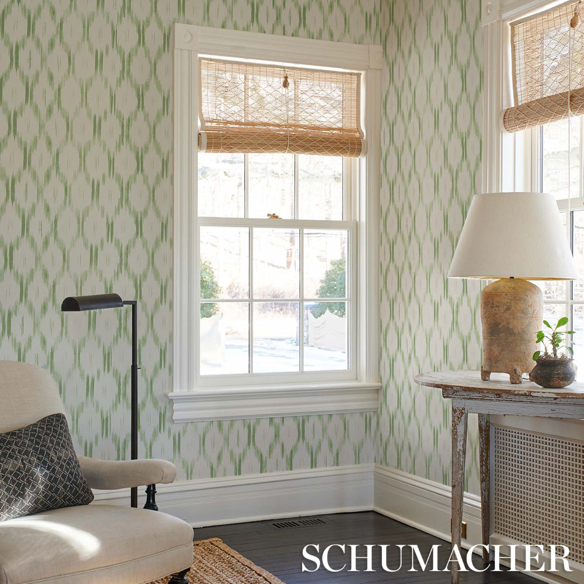 Schumacher Santa Monica Leaf Green Wallpaper 5014372