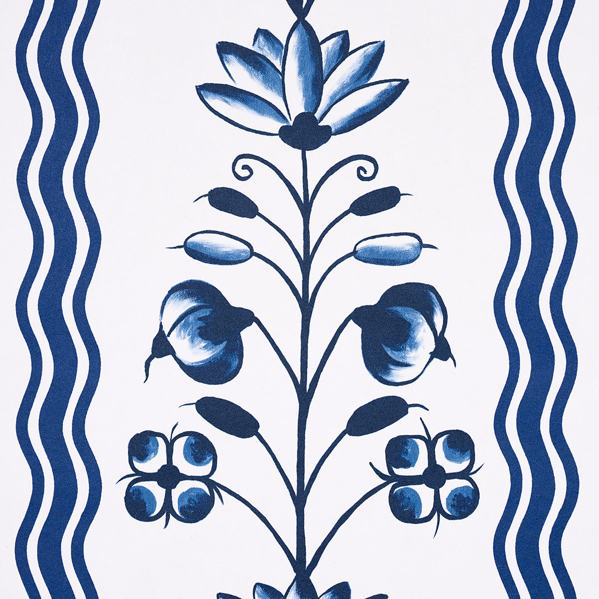 Schumacher Delft Waves Blue Wallpaper 5014380