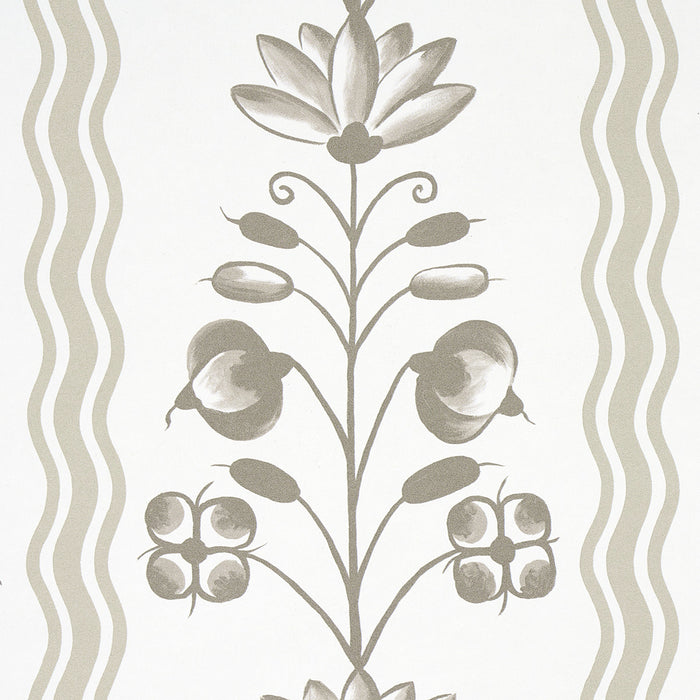 Schumacher Delft Waves Neutral Wallpaper Sample 5014382