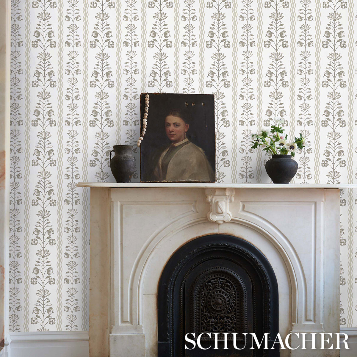 Schumacher Delft Waves Neutral Wallpaper 5014382