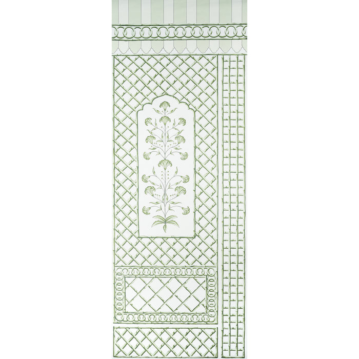 Schumacher Bamboo Trellis Panel A Green Wallpaper 5014390