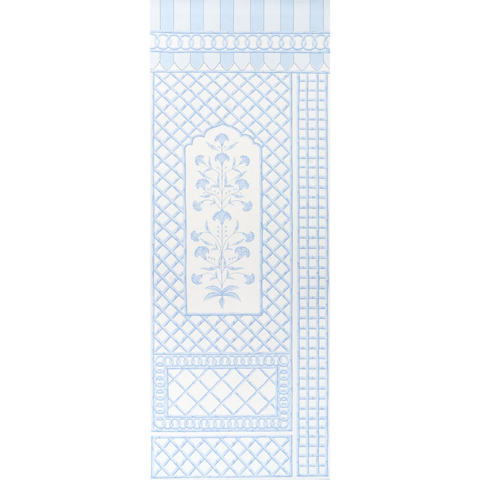 Schumacher Bamboo Trellis Panel A Blue Wallpaper 5014391