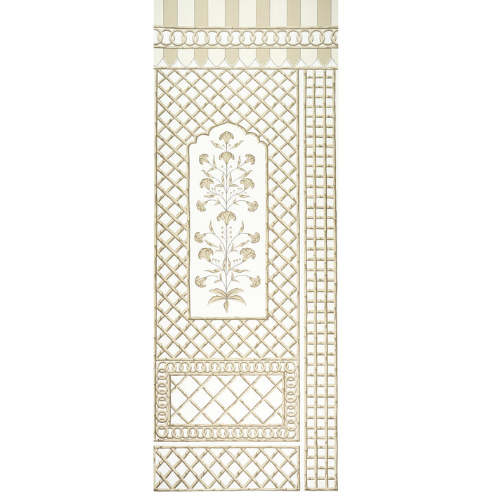 Schumacher Bamboo Trellis Panel A Neutral Wallpaper 5014392