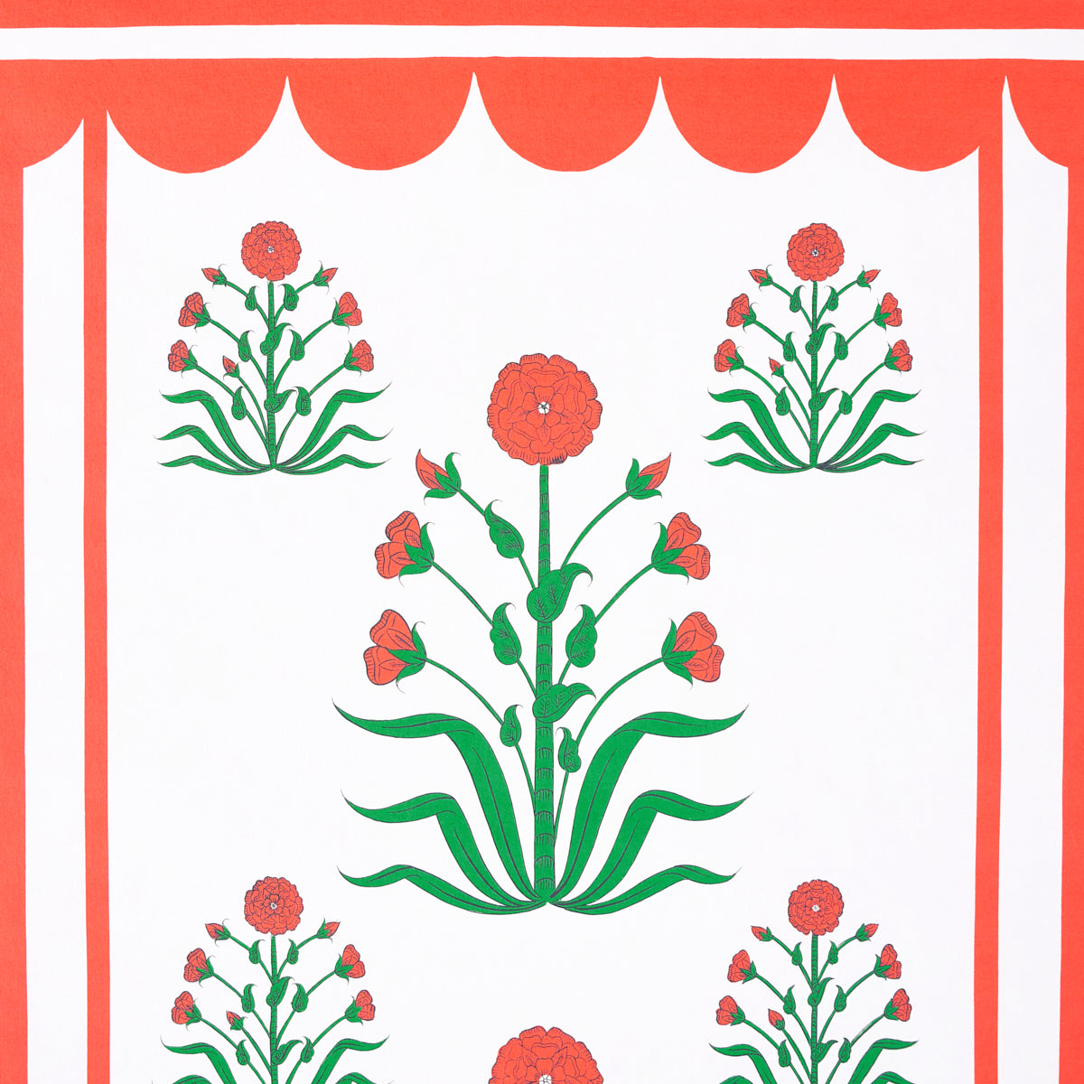 Schumacher Royal Poppy Panel A Red Wallpaper 5014430