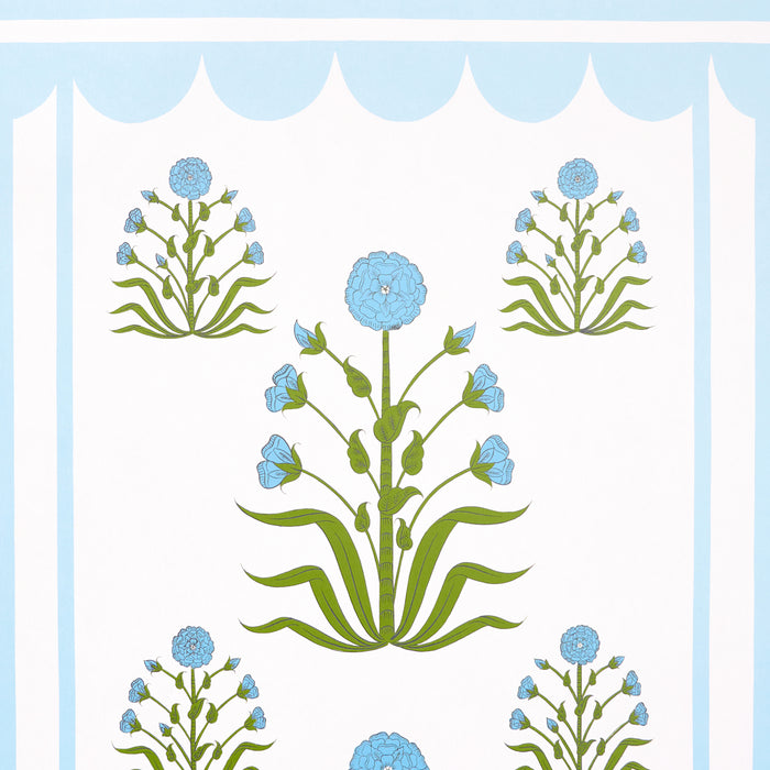 Schumacher Royal Poppy Panel A Blue Wallpaper 5014431