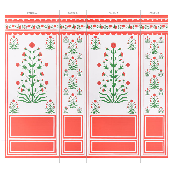 Schumacher Royal Poppy Panel B Red Wallpaper 5014440