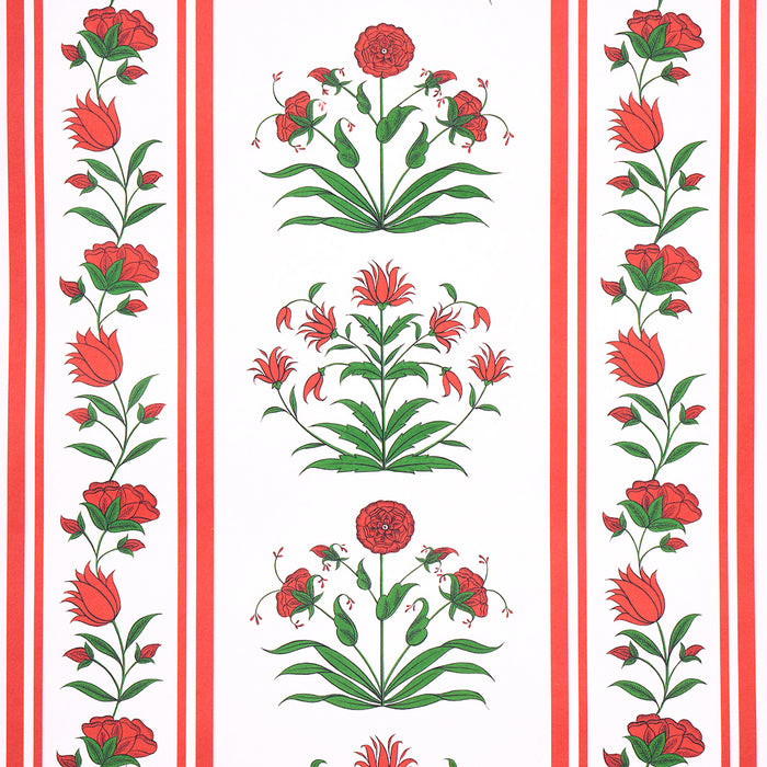 Schumacher Poppy Stripes Red Wallpaper 5014450