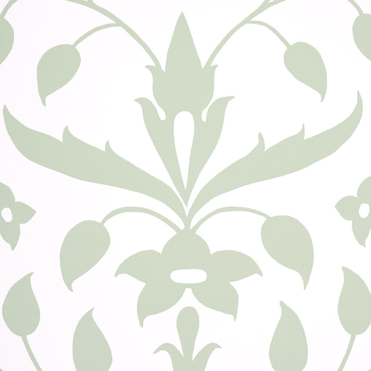 Schumacher Jaipur Mughal Flower Green Wallpaper Sample 5014461