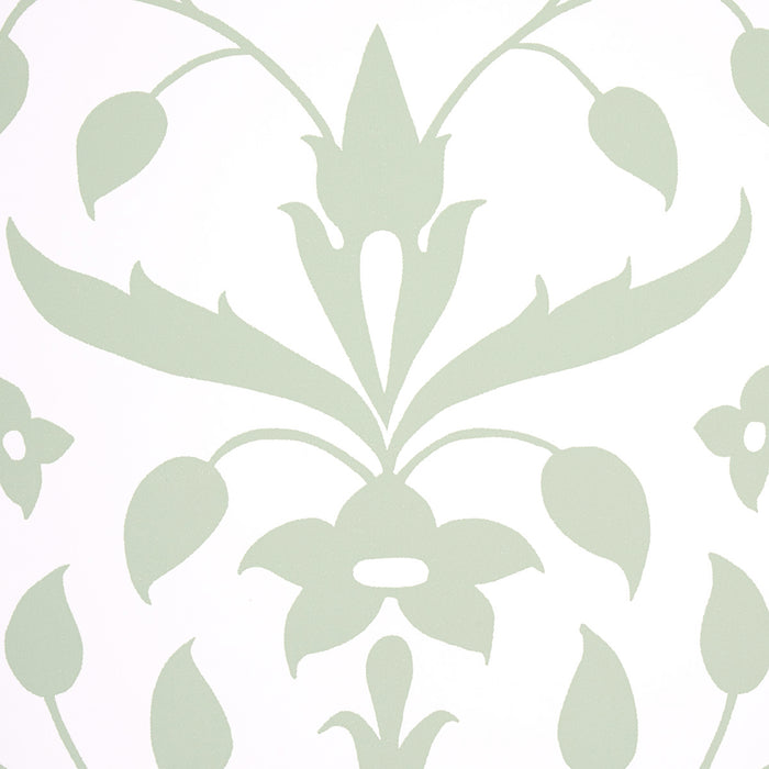 Schumacher Jaipur Mughal Flower Green Wallpaper 5014461