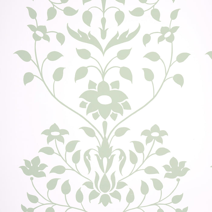 Schumacher Jaipur Mughal Flower Green Wallpaper 5014461