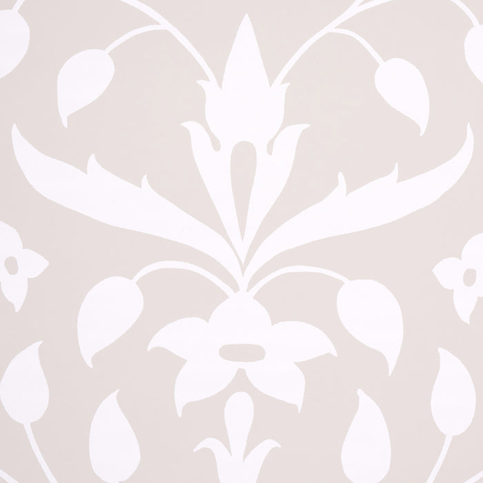 Schumacher Jaipur Mughal Flower Neutral Wallpaper Sample 5014462