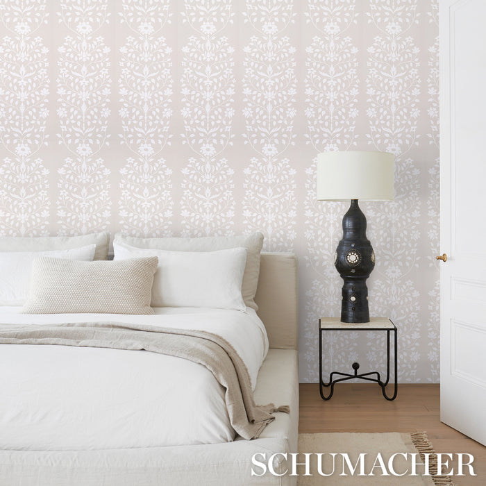 Schumacher Jaipur Mughal Flower Neutral Wallpaper 5014462