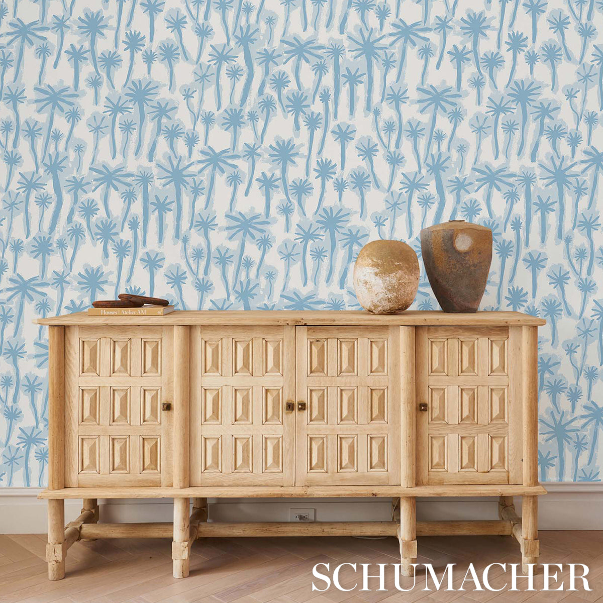 Schumacher Palmitas Mist Wallpaper 5014602