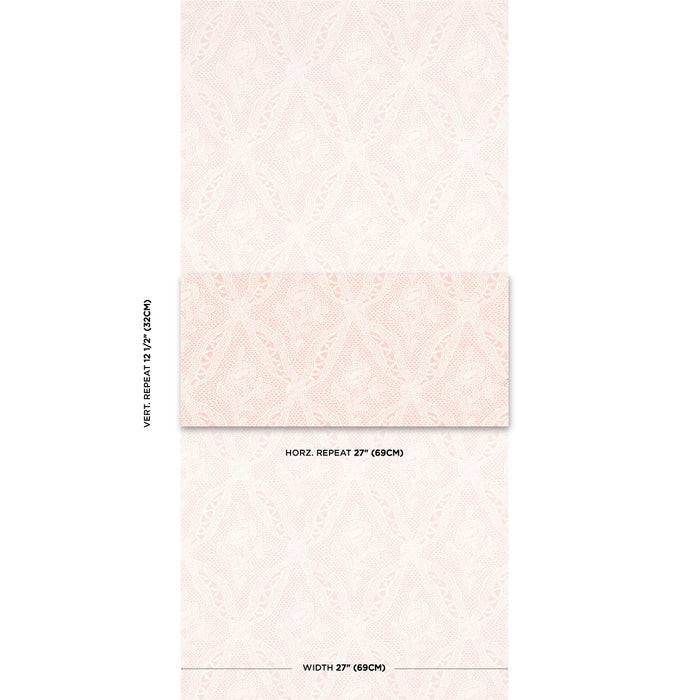 Schumacher Cosette Lace Blush Wallpaper 5014720