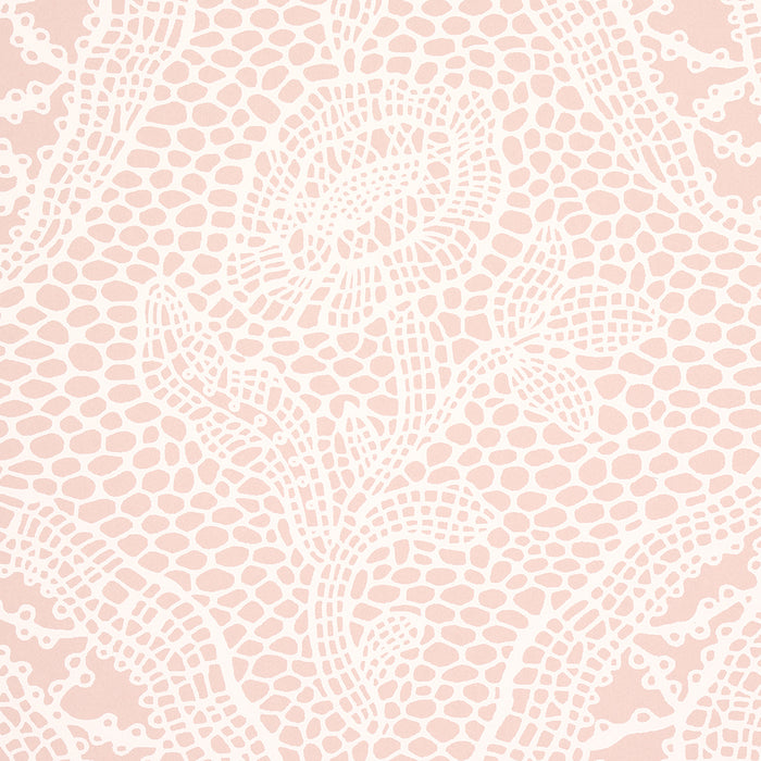 Schumacher Cosette Lace Blush Wallpaper 5014720