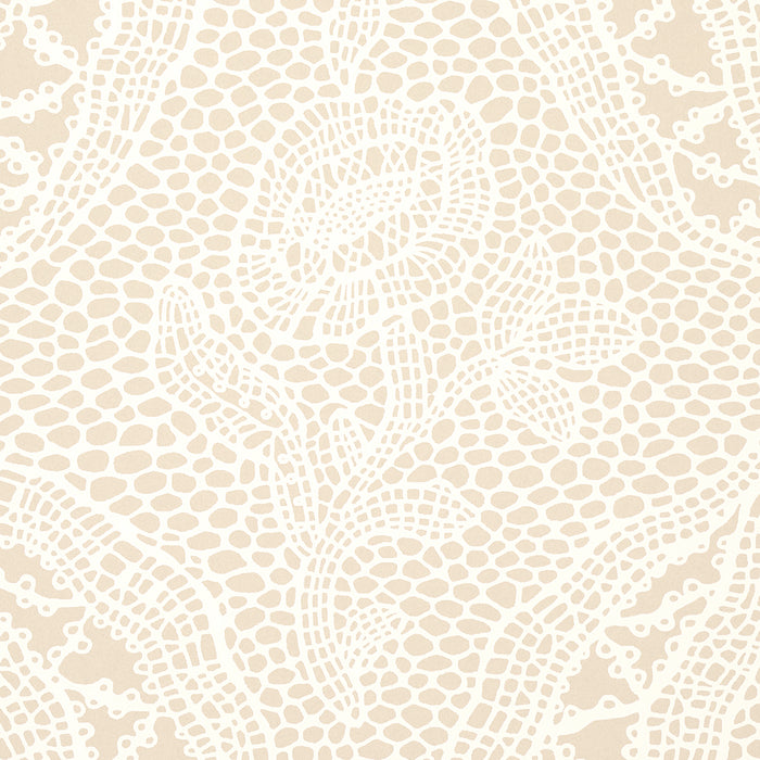 Schumacher Cosette Lace Sand Wallpaper 5014721