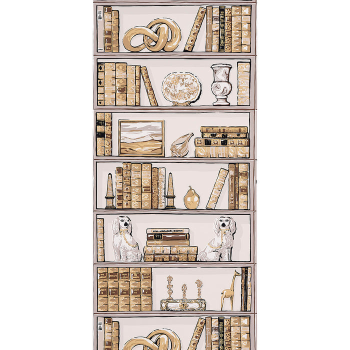 Schumacher Natalie’S Library Mocha Wallpaper Sample 5014731