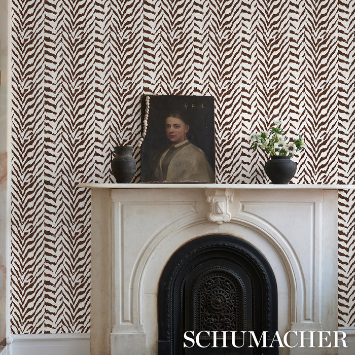 Schumacher Quincy Cocoa Wallpaper 5014751