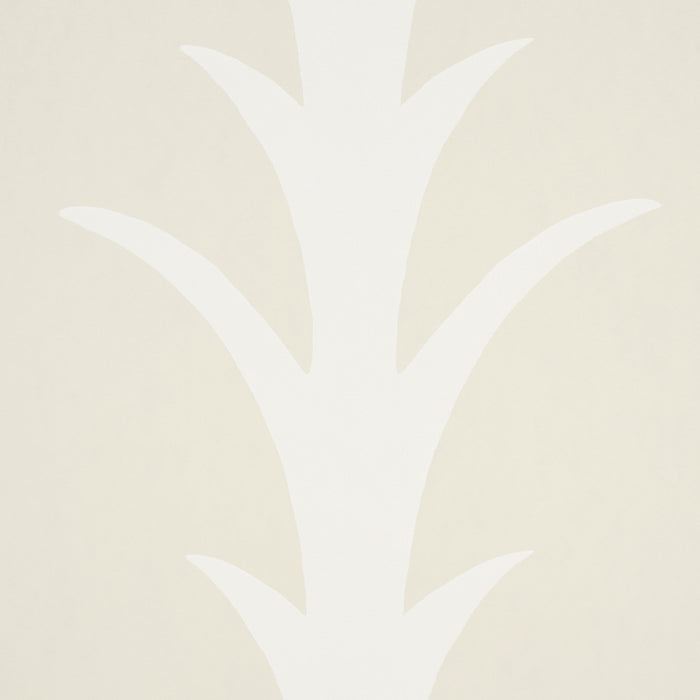 Schumacher Acanthus Stripe Ivory On Neutral Wallpaper 5014771