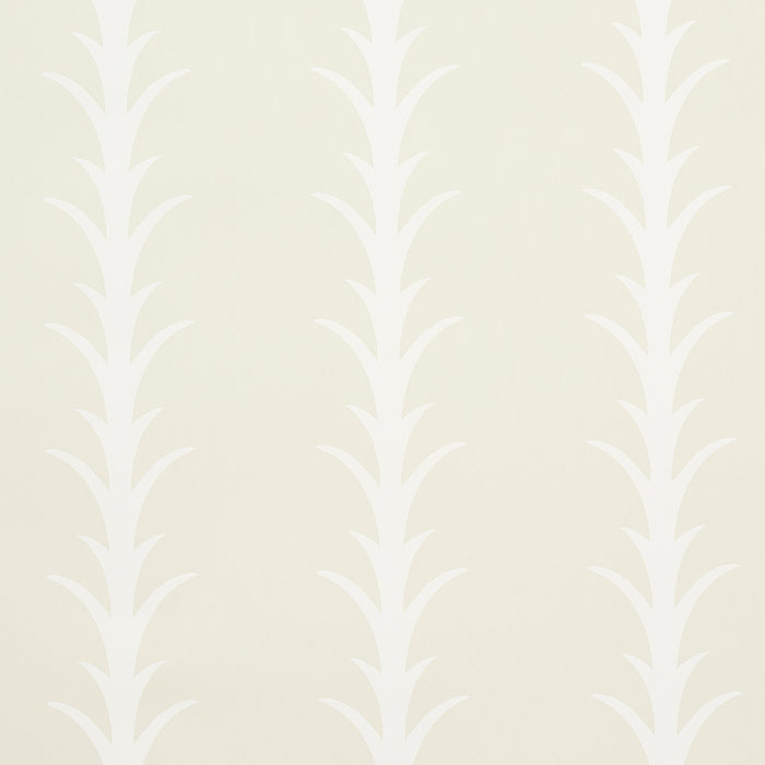 Schumacher Acanthus Stripe Ivory On Neutral Wallpaper 5014771