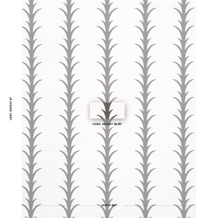 Schumacher Acanthus Stripe Carbon On Ivory Wallpaper 5014773