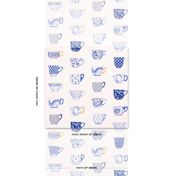 Schumacher Onie's Teacups Porcelin Wallpaper 5014782