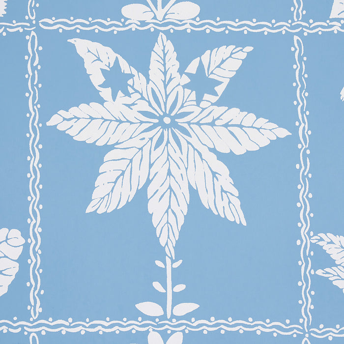 Schumacher Georgia Wildflowers Blue Wallpaper Sample 5014820