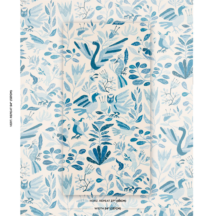 Schumacher Canopy Blue Birds Wallpaper 5014830