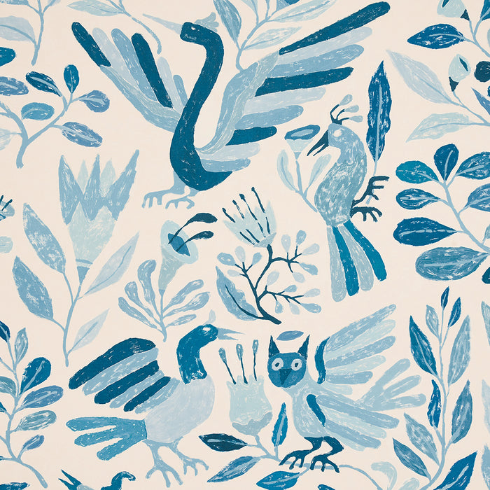 Schumacher Canopy Blue Birds Wallpaper 5014830