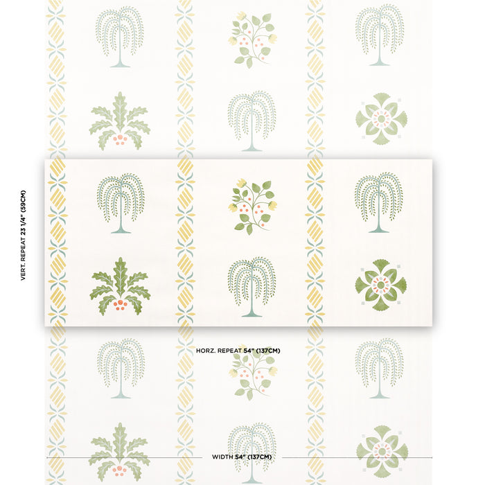 Schumacher Willard House Stencil Green Wallpaper 5014841