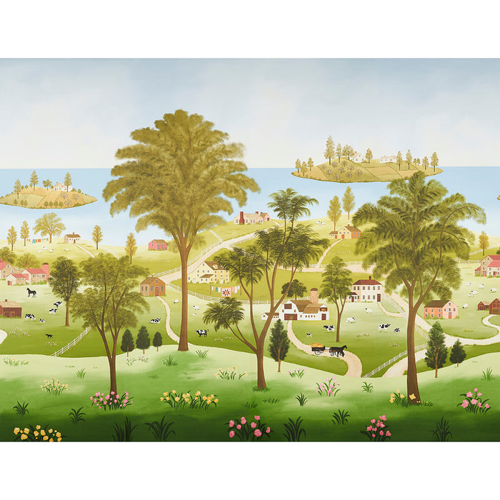 Schumacher Eaton's Landscape Panel Set Document Wallpaper Sample 5014850