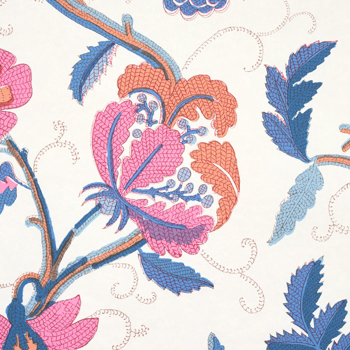 Schumacher Indali Rose & Indigo Wallpaper Sample 5014862