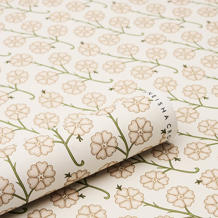 Schumacher Gardenia Flax Wallpaper Sample 5014920