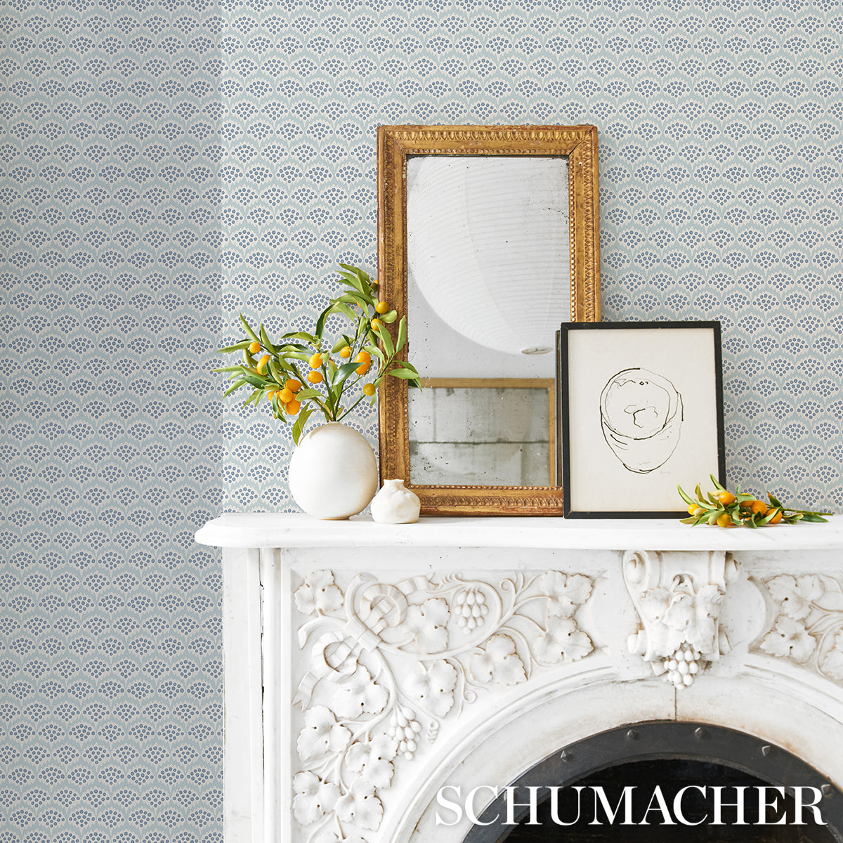 Schumacher Pollen Delft Wallpaper 5014961