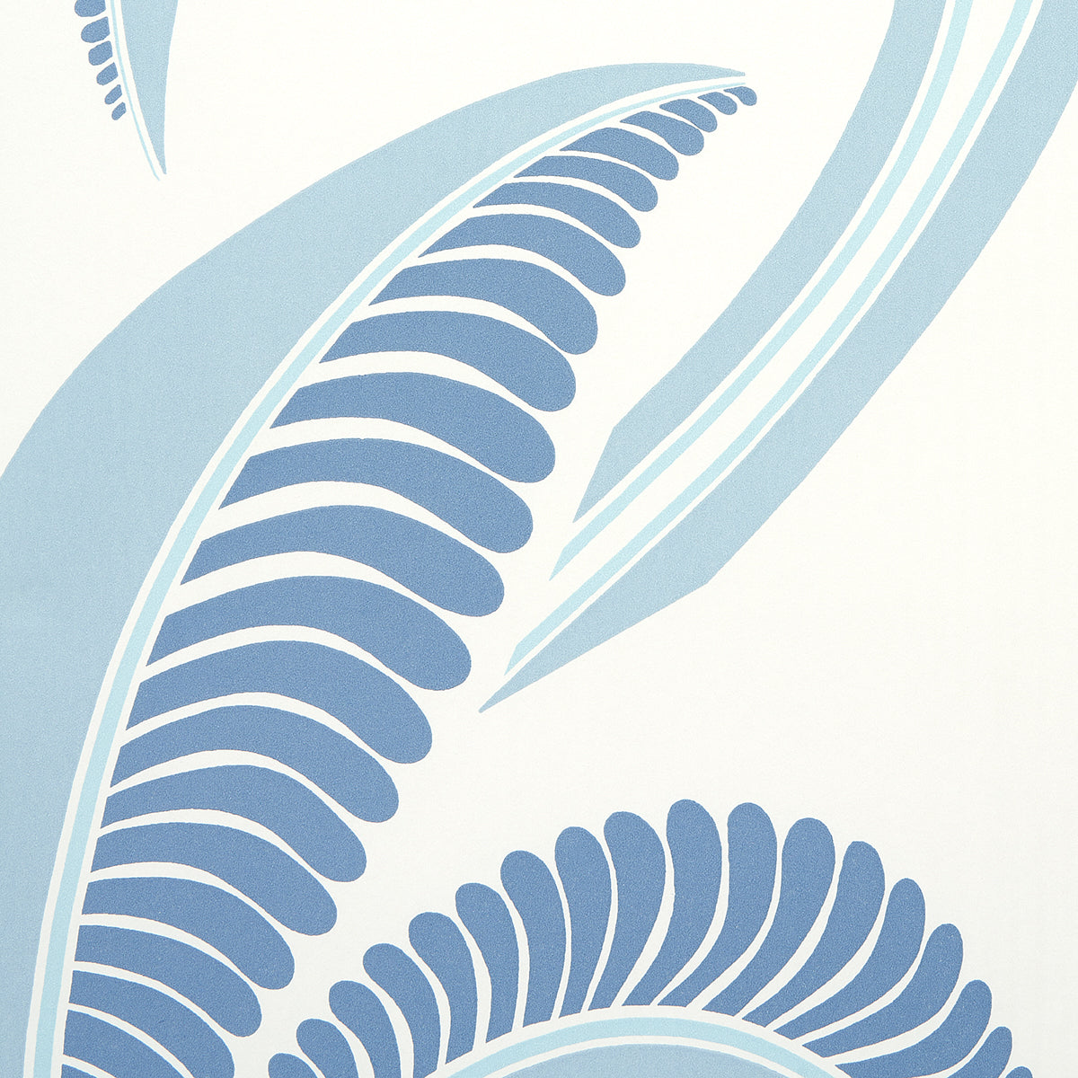 Schumacher Banana Leaf China Blue Wallpaper 5014982