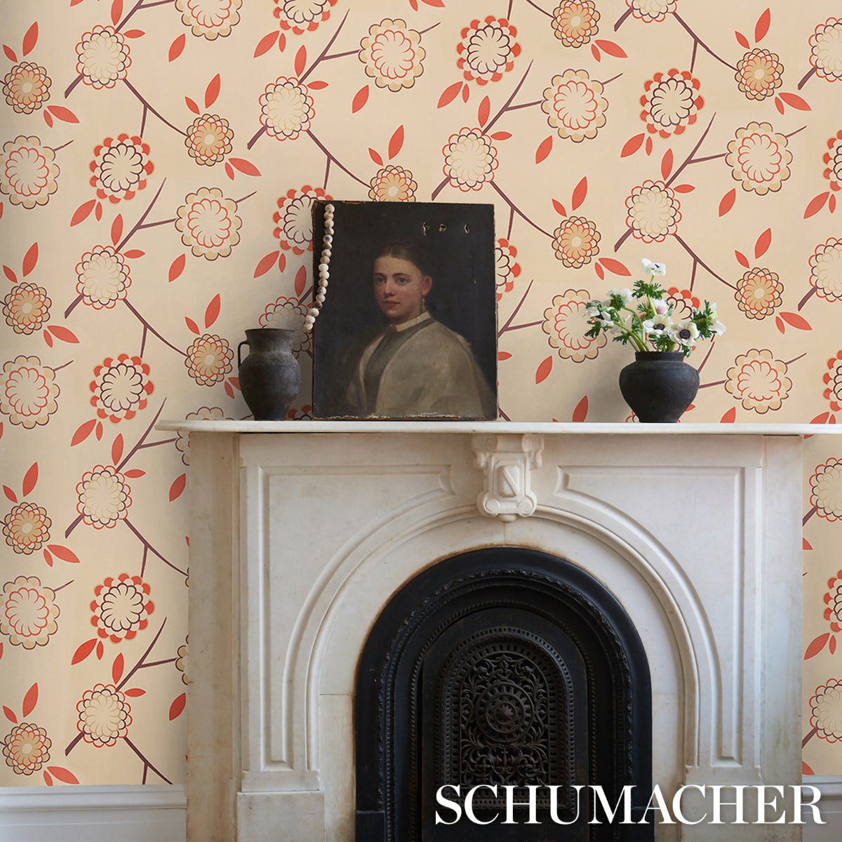 Schumacher Birdtree Cockatoo Red Wallpaper 5014990