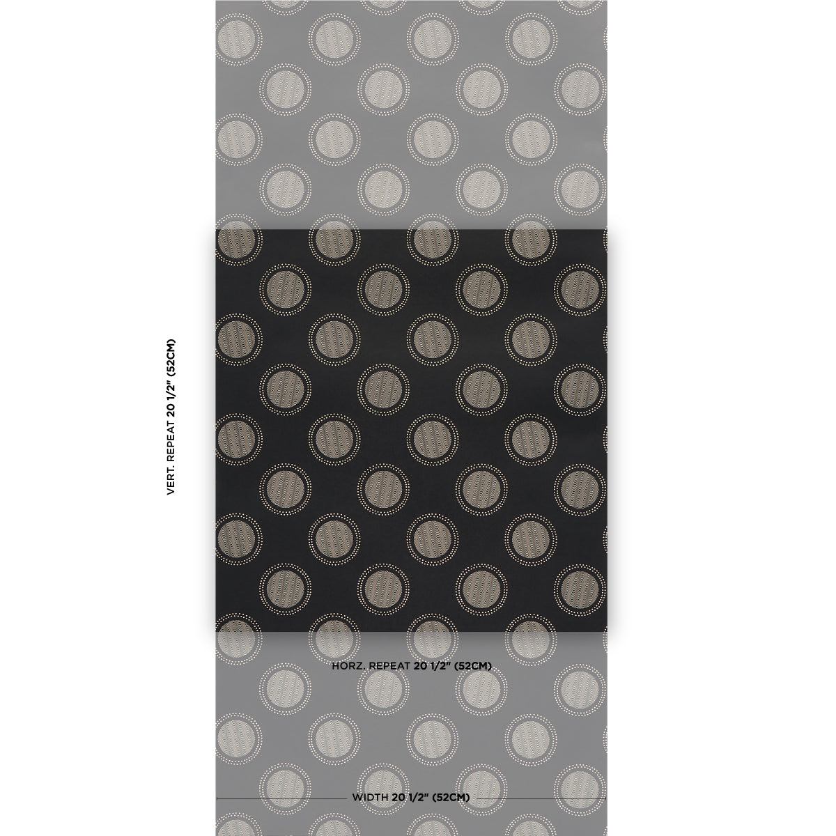 Schumacher Watermark Black & White Wallpaper Sample 5015012