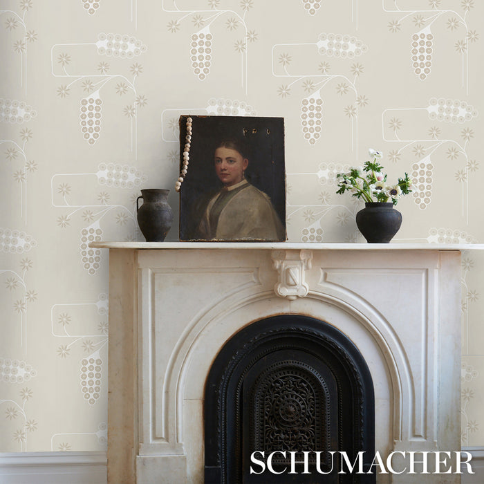 Schumacher Hollywood Grape Gesso Wallpaper Sample 5015022