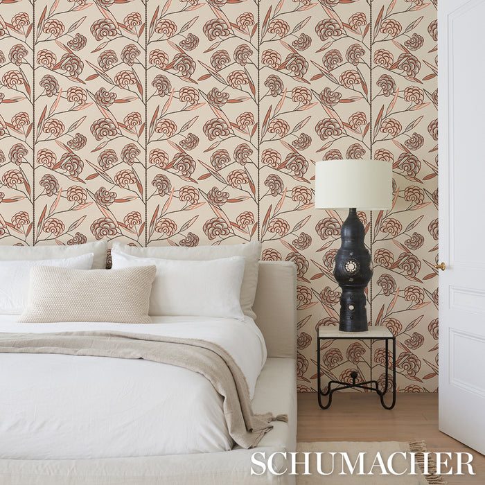 Schumacher Jacob's Tree Old Rose Wallpaper Sample 5015030