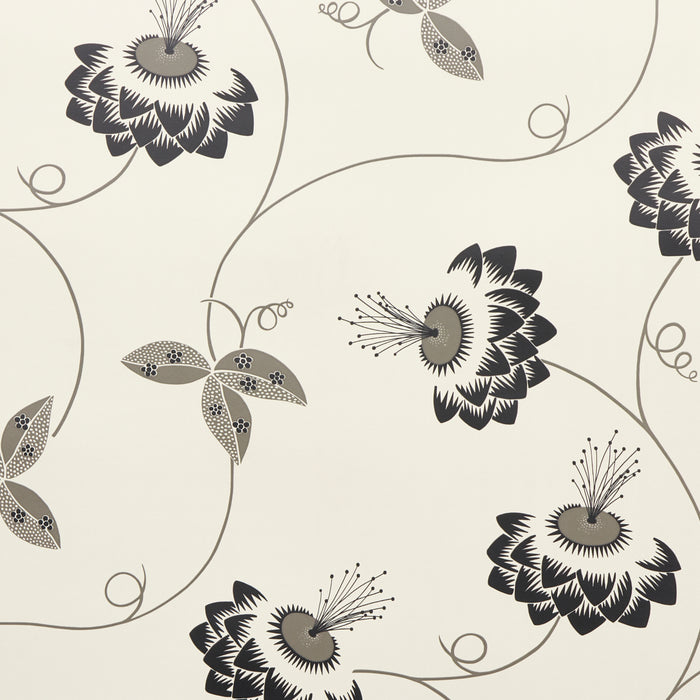 Schumacher Merlin Black & Cream Wallpaper 5015050