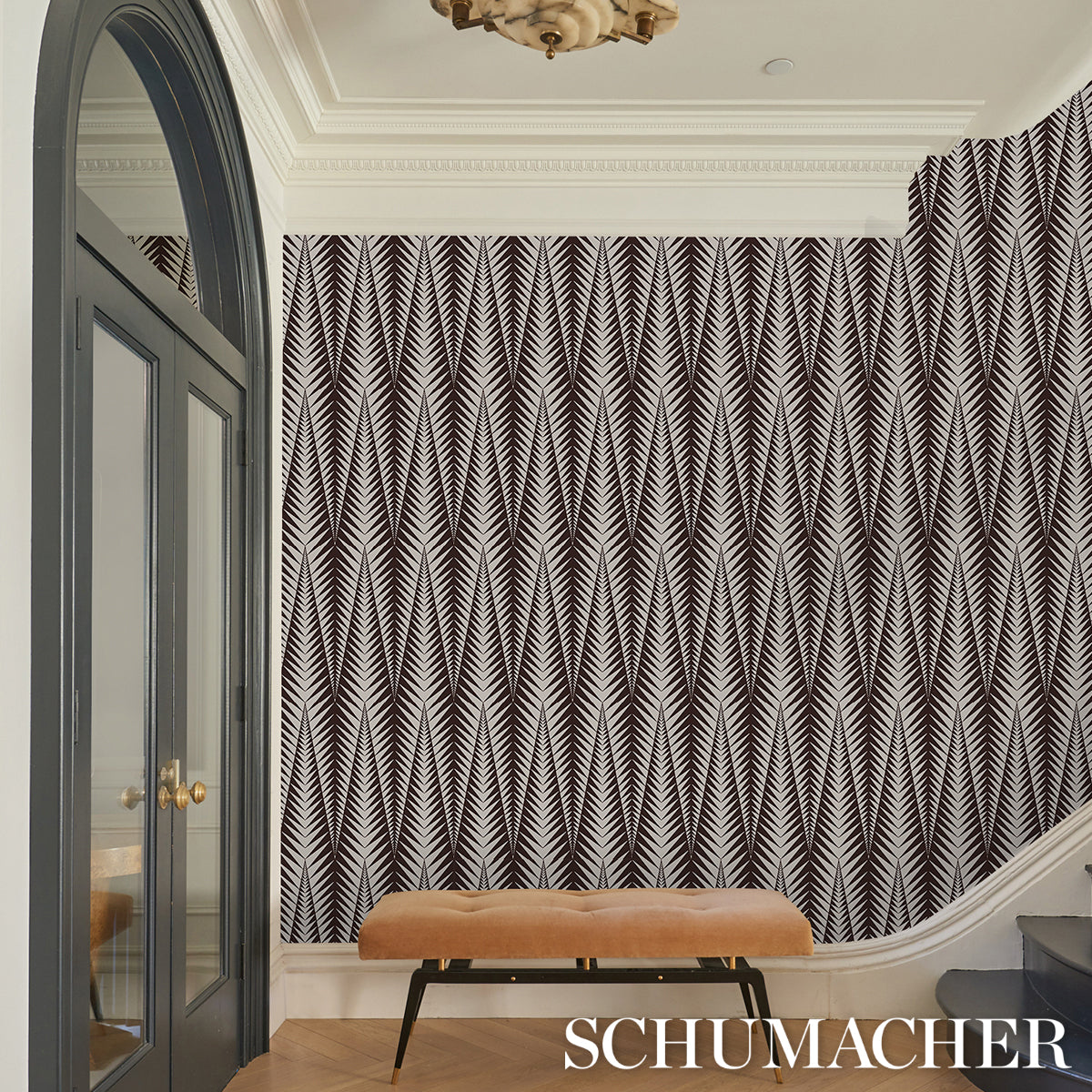 Schumacher Zebra Brown Silver Wallpaper 5015061