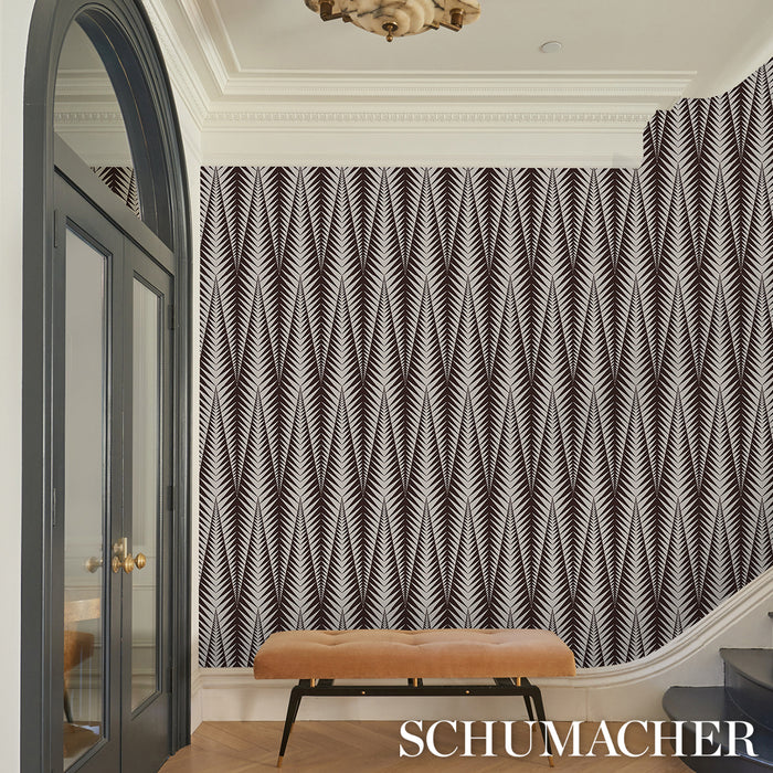 Schumacher Zebra Brown Silver Wallpaper Sample 5015061