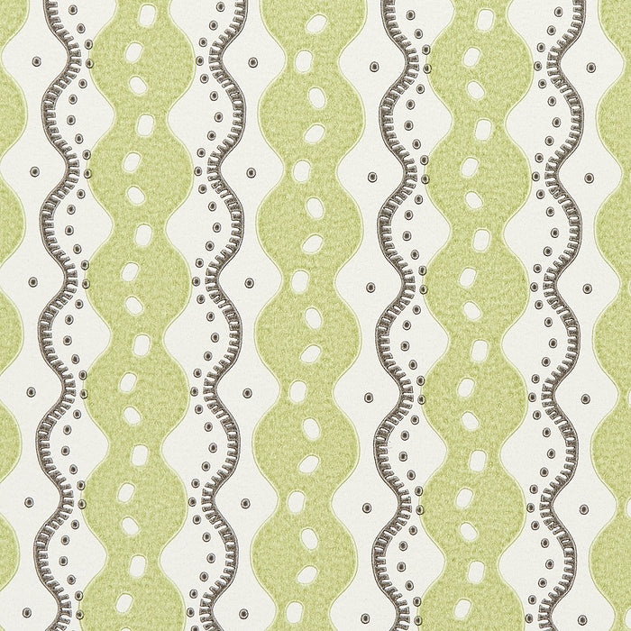 Schumacher Centipede Stripe Pea Wallpaper 5015072