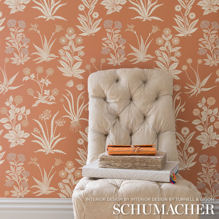 Schumacher Culpeper Ox Orange Wallpaper 5015090