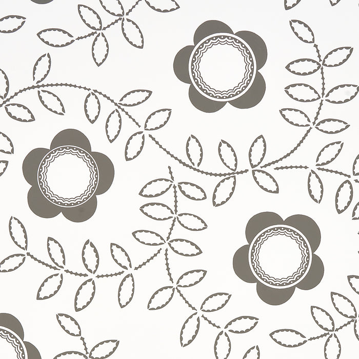 Schumacher Tudor Rose Charcoal White Wallpaper 5015100