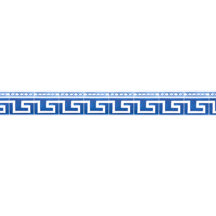 Schumacher Azulejos Border Azure Wallpaper 5015130